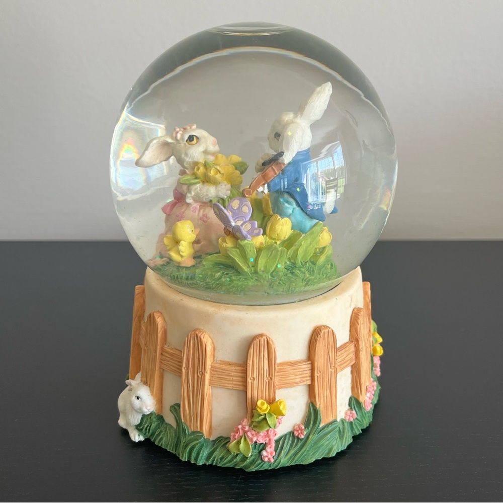 Silvestri Bunny Cellist Water Globe Rare Vintage - Picture 5 of 10